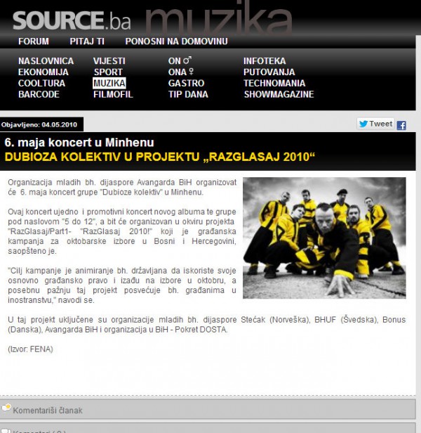 Source.ba – Dubioza Kolektiv joins the campaing “Razglasaj”