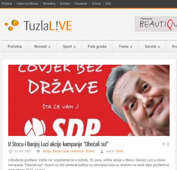 tuzlalive.ba – In Stolac and Banja Luka action campaign “They promised!”