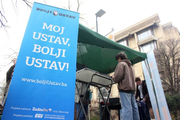 Street action in Sarajevo: “Moj Ustav, bolji Ustav!” (My Constitution, Better Constitution)