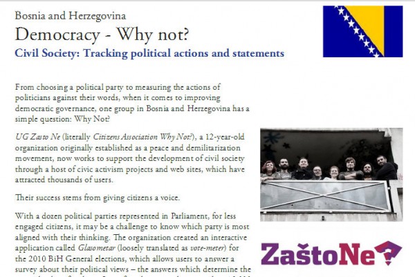 Sarajevo organization UG “Zašto ne?” highlighted in international report