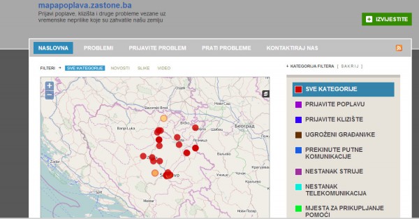 Pokrenuta mapa za prijavu i praćenje elementarnih nepogoda u BiH